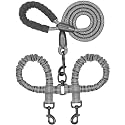 iYoShop Double Dog Leash, 360° Swivel, No Tangle, Large, 25-150 lbs, Grey