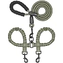 iYoShop Double Dog Leash, 360° Swivel, No Tangle, Medium, Military Green