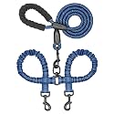 iYoShop Double Dog Leash, 360° Swivel, No Tangle, Large, True Navy