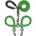 iYoShop Double Dog Leash, 360° Swivel, No Tangle, Large, 25-150lbs, Emerald