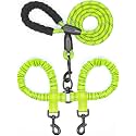 iYoShop Double Dog Leash, 360° Swivel, No Tangle, Large, 25-150 lbs, Green