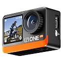 IZI One Lite 5K Action Camera 4K 60FPS 50MP Ultra HD Dual Screen EIS Stabilization | 170° Wide Angle | 30M Waterproof | 2 Batteries 180 Min | 18+ Accessories | 256GB Support | Vloging, Sport | 240g