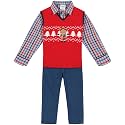 IZOD Boys' 3-piece Holiday Sweater Vest, Dress Shirt, and Pants Set