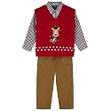 IZOD Boys' 3-piece Holiday Sweater Vest, Dress Shirt, and Pants Set