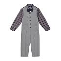 IZOD Boys' 4-piece Formal Dress Up Suit Set, Vest, Pants, Collared Shirt, and Tie