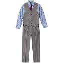 IZOD Boys' 4-piece Formal Dress Up Suit Set, Vest, Pants, Collared Shirt, and Tie