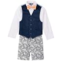 IZOD Boys' 4-piece Formal Dress Up Suit Set, Vest, Pants, Collared Shirt, and Tie