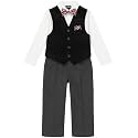 IZOD Boys' 4-piece Formal Dress Up Suit Set, Vest, Pants, Collared Shirt, and Tie