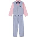 IZOD Boys' 4-piece Formal Dress Up Suit Set, Vest, Pants, Collared Shirt, and Tie