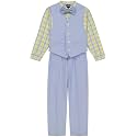 IZOD Boys' 4-piece Formal Dress Up Suit Set, Vest, Pants, Collared Shirt, and Tie