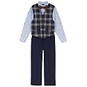 IZOD Boys' 4-piece Formal Dress Up Suit Set, Vest, Pants, Collared Shirt, and Tie