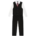 IZOD Boys' 4-piece Formal Dress Up Suit Set, Vest, Pants, Collared Shirt, and Tie