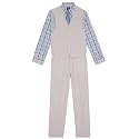 IZOD Boys' 4-piece Formal Dress Up Suit Set, Vest, Pants, Collared Shirt, and Tie