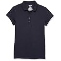 Izod Girls' School Uniform Sensory-Friendly Short Sleeve Polo Shirt
