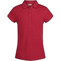 Izod Girls' School Uniform Sensory-Friendly Short Sleeve Polo Shirt