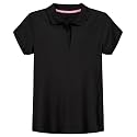 IZOD Girls' School Uniform Short Sleeve Polo Shirt, Button Closure, Comfortable &amp; Soft Interlock Fabric