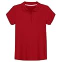 IZOD Girls' School Uniform Short Sleeve Polo Shirt, Button Closure, Comfortable &amp; Soft Interlock Fabric