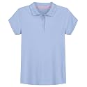 IZOD Girls' School Uniform Short Sleeve Polo Shirt, Button Closure, Comfortable &amp; Soft Interlock Fabric