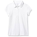 Izod Girls' School Uniform Sensory-Friendly Short Sleeve Polo Shirt