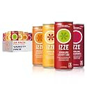 IZZE Sparkling Juice Beverage Blend, Sunset Variety Pack, Clementine, Peach, Cherry Lime, Pomegranate, No Sugar Added, 8.4 Fl Oz (Pack of 24)