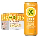 IZZE Sparkling Water Juice Beverage Blend, Pineapple, No Sugar Added, 8.4 FL OZ, 24 Cans