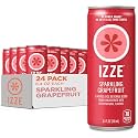 IZZE Sparkling Juice Beverage Blend, Grapefruit, No Sugar Added, 8.4 FL OZ, 24 Cans