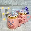 IZZHAAR Unicorn Printed Ceramic Mug with Lid (400 ML) Microwave Safe Coffee Mugs for Gift, Tea Mugs with Handle, Drinking Cups with Lid, Perfect for Home and Gifting