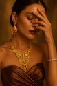 J B JEWELLS Alloy Gold Jewel Set (Pack of 2)