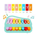 J K INTERNATIONAL 2 in 1 Baby Piano Xylophone Toy, 8 Multicolored Key Keyboard