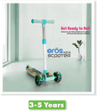 J K INTERNATIONAL 3 Wheel Kick Scooter,Foldable with LED Wheels,Adjustable Height (Green)