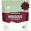 J MAC BOTANICALS Certified Organic Hibiscus Flower (2 Pounds), Hibiscus Tea, Cut &amp; Sifted Flowers, Flor de Jamaica