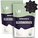 J MAC BOTANICALS Certified USDA - 100% Organic Dried Elderberries - 2lb Bulk - Non-Irradiated, Non-GMO, Whole Black Elderberry Immune Support - Raw Vegan Sambucus 2 Pack