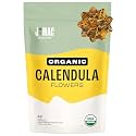 J Mac Botanicals, Organic Calendula Flower (4 ounce), whole dried flowers and petals, loose leaf tea, marigold flower, USDA Certified Organic. Great for loose leaf teas, cocktail bombs, salve