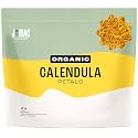 J Mac Botanicals, Organic Calendula Petals (12 oz) edible dried flowers, pairs well with rose petal for ice cubes, cooking, beverages, and bath bombs