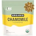 J Mac Botanicals Organic Chamomile Flowers (16 oz) – Whole Egyptian Chamomile Loose Leaf Herbal Tea, Caffeine-Free, Premium Dried Chamomile Flowers for Tea, Baths &amp; Blends