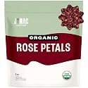 J MAC BOTANICALS Organic Rose Petals, (8 oz) Certified USDA Organic, Edible, Culinary Grade for Herbal Tea, Cooking and Crafts