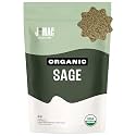 J Mac Botanicals, Organic Rubbed Sage (4 oz), Certified USDA Organic, Dried Rubbed Sage Leaf. Culinary Grade-excellent for sausage making, fresh Albanian harvest