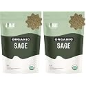 J Mac Botanicals, Organic Rubbed Sage (8 oz), Certified USDA Organic, Dried Rubbed Sage Leaf. Culinary Grade-excellent for sausage making, fresh Albanian harvest (Pack of 2)