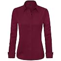 J.VER Womens Dress Shirts Long Sleeve Button Down Shirt Wrinkle-Free Business Casual Blouse Office Work Tops