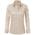 J.VER Womens Dress Shirts Long Sleeve Button Down Shirt Wrinkle-Free Business Casual Blouse Office Work Tops