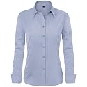 J.VER Womens Dress Shirts Long Sleeve Button Down Shirt Wrinkle-Free Business Casual Blouse Office Work Tops