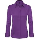 J.VER Womens Dress Shirts Long Sleeve Button Down Shirt Wrinkle-Free Business Casual Blouse Office Work Tops