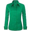 J.VER Womens Dress Shirts Long Sleeve Button Down Shirt Wrinkle-Free Business Casual Blouse Office Work Tops