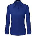 J.VER Womens Dress Shirts Long Sleeve Button Down Shirt Wrinkle-Free Business Casual Blouse Office Work Tops