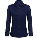 J.VER Womens Dress Shirts Long Sleeve Button Down Shirt Wrinkle-Free Business Casual Blouse Office Work Tops