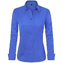 J.VER Womens Dress Shirts Long Sleeve Button Down Shirt Wrinkle-Free Business Casual Blouse Office Work Tops
