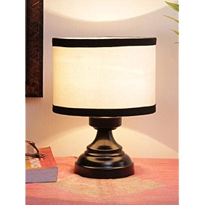 devansh j159 multicolor cotton shade lamp with black base