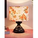 Devansh J165, Multicolor Cotton Shade lamp with Black Base