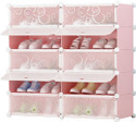Jaagriti Articles 10 Door 10 Shelf Plastic Metal Plastic Collapsible Shoe Stand Plastic Collapsible Shoe Stand (PRINTED PINK, 10 Shelves, DIY(Do-It-Yourself))