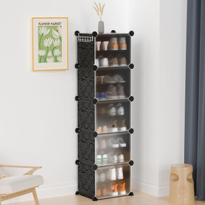 jaagriti articles 10 layer black plastic collapsible shoe stand black 10 shelves diydo-it-yourself